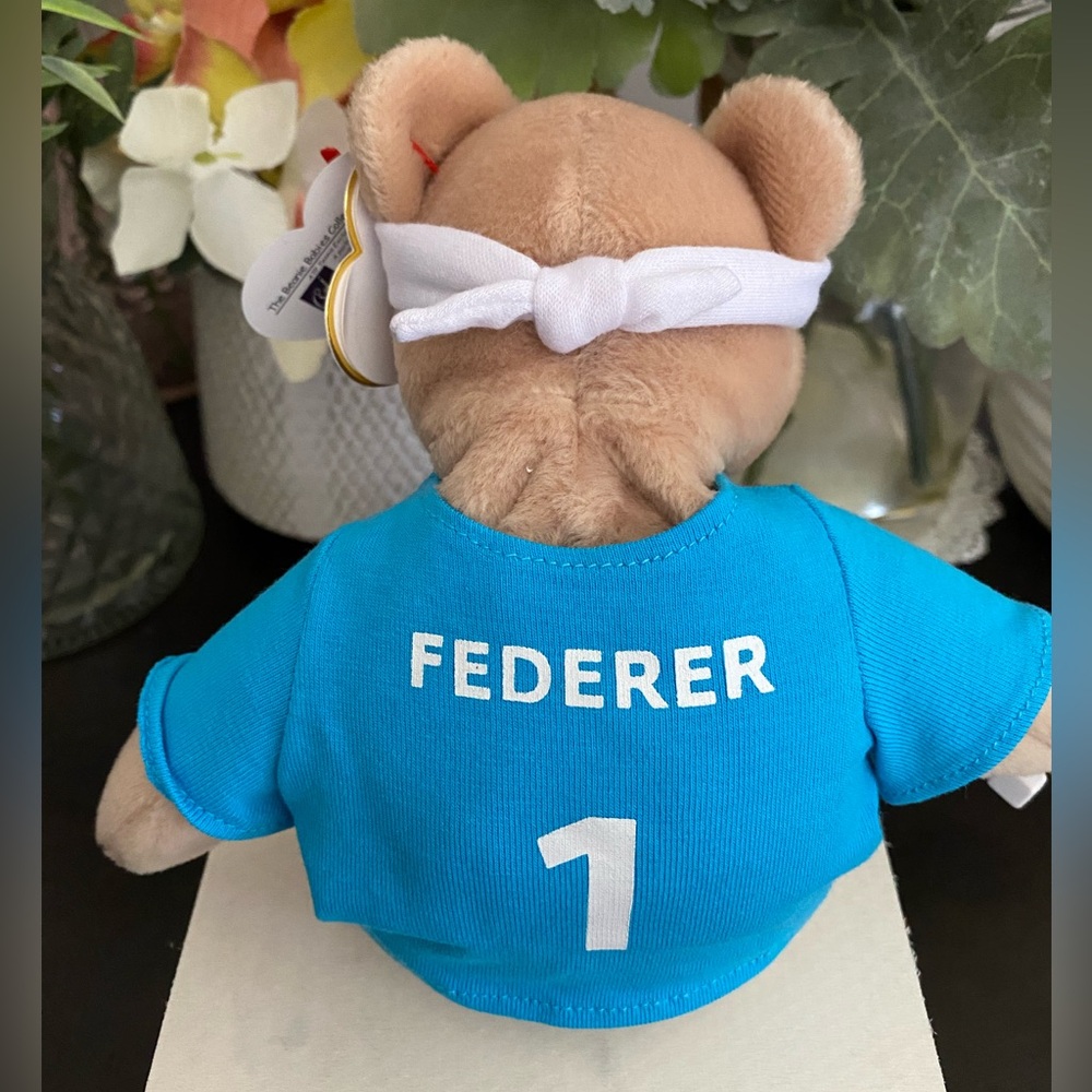 🆕🎾 RETIRED EXTREMELY RARE TY BEANIE BABY BEAR “FEDER-BEAR”. ROGER FEDERER BEAR! - Picture 7 of 7
